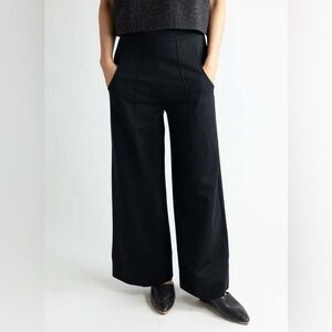 Meg Black Pinstripe Women's High Waist Work Pants